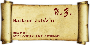 Waitzer Zalán névjegykártya