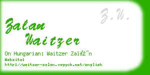 zalan waitzer business card